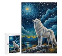 300 PCS Puzzle Per Adolescenti Arctic Wolf Starry Night Puzzle Per Adolescenti Gioco Rompicapo Migliora La Memoria Regali Di Natale Compleanno 300 PCS