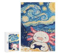300 PCS Puzzle Per Adolescenti Axolotl Gaming Starry Night Puzzle Per Adulti Gioco Pratico Assemblaggio Di Modelli Regali Unici Per Compleanno E Natale 300 PCS