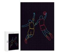 300 PCS Puzzle Per Adolescenti Basketball Neon Pop Art Puzzle Per Adolescenti Gioco Rompicapo Migliora La Memoria Regali Di Natale Compleanno 300 PCS