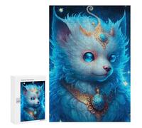 300 PCS Puzzle Per Adolescenti Blue Fantasy Fox Necklace Puzzle Per Adulti Assemblaggio Del Modello Aiuta L'esercizio Del Cervello Giochi Stimolanti 300 PCS