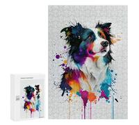 300 PCS Puzzle Per Adolescenti Border Collie Puzzle Per Adulti Gioco Pratico Regalo Per Donne Aiuta L'esercizio Del Cervello 300 PCS