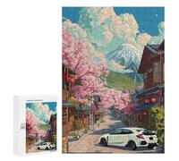 300 PCS Puzzle Per Adolescenti Car Civic Type R Cherry Blossoms Puzzle Per Adolescenti Giochi Per Famiglie Analisi E Sfida Educativa Logica 300 PCS