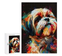 300 PCS Puzzle Per Adolescenti Colorful Abstract Dog Art Print -5 Puzzle Per Adulti Assemblaggio Del Modello Aiuta L'esercizio Del Cervello Giochi Stimolanti 300 PCS