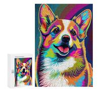 300 PCS Puzzle Per Adolescenti Colorful Corgi Ritratto Puzzle Adolescente Giocattolo Antistress Vacanze A Casa Passatempo Sfida Educativa 300 PCS