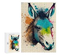300 PCS Puzzle Per Adolescenti Colorful Donkey Art Print Puzzle Per Adolescenti Analisi E Logica Difficile E Sfida Ideale Come Regalo 300 PCS