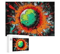 300 PCS Puzzle Per Adolescenti Colorful Earth Splash Artwork Puzzle Per Adulti Gioco Per Famiglie Un'opera D'arte Regali Unici Per Compleanno E Natale 300 PCS