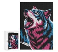 300 PCS Puzzle Per Adolescenti Colorful Howling Wolf Illustration Puzzle Per Adolescenti Giochi Per Famiglie Analisi E Sfida Educativa Logica 300 PCS