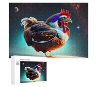 300 PCS Puzzle Per Adolescenti Cosmic Chicken in Space-1 Puzzle Per Adulti Gioco Per Famiglie Un'opera D'arte Regali Unici Per Compleanno E Natale 300 PCS