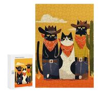 300 PCS Puzzle Per Adolescenti Cowboy Cats in The Desert Puzzle Per Adulti Rompicapo Gioco Analisi E Logica Regali Di Natale Compleanno 300 PCS