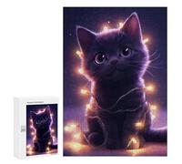 300 PCS Puzzle Per Adolescenti Cuty Cat Christmas Lights Puzzle Per Adolescenti Gioco Rompicapo Migliora La Memoria Regali Di Natale Compleanno 300 PCS