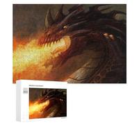 300 PCS Puzzle Per Adolescenti Dragon Breathing Fire Artwork -1 Puzzle Per Adulti Gioco Per Famiglie Un'opera D'arte Regali Unici Per Compleanno E Natale 300 PCS