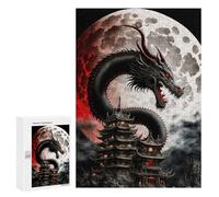 300 PCS Puzzle Per Adolescenti Dragon Moon Rising Puzzle Per Adolescenti Gioco Rompicapo Migliora La Memoria Regali Di Natale Compleanno 300 PCS