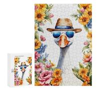 300 PCS Puzzle Per Adolescenti Duck with Hat And Sunglasses Watercolor Puzzle Per Adulti, Rompicapo, Sfida Educativa, Regalo Di Compleanno 300 PCS