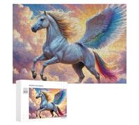 300 PCS Puzzle Per Adolescenti Fantasy Unicorn with Rainbow Tail Puzzle Per Adolescenti Gioco Rompicapo Migliora La Memoria Regali Di Natale Compleanno 300 PCS