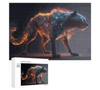 300 PCS Puzzle Per Adolescenti Flaming Leopard Digital Artwork Puzzle Per Adolescenti Gioco Rompicapo Migliora La Memoria Regali Di Natale Compleanno 300 PCS