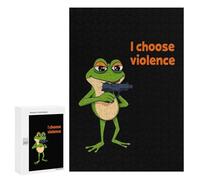 300 PCS Puzzle Per Adolescenti Frog with Gun Puzzle Per Adulti Gioco Pratico Assemblaggio Di Modelli Regali Unici Per Compleanno E Natale 300 PCS