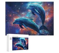 300 PCS Puzzle Per Adolescenti Galactic Dolphins A Cosmic Dance Puzzle Per Adulti Giocattolo Decorazione Da Parete Un'opera D'arte Regalo Di Compleanno, Regali, 300 PCS