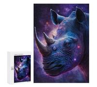 300 PCS Puzzle Per Adolescenti Galactic Rhino Portrait -1 Puzzle Per Adulti Assemblaggio Del Modello Aiuta L'esercizio Del Cervello Giochi Stimolanti 300 PCS