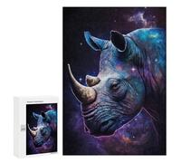 300 PCS Puzzle Per Adolescenti Galactic Rhino Portrait-7 Puzzle Per Adolescenti Migliora La Memoria Sfida Da Completare Giocattoli Educativi Per L'apprendimento 300 PCS