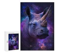 300 PCS Puzzle Per Adolescenti Galactic Rhino Portrait Puzzle Per Adolescenti Difficili Ogni Pezzo È Unico - Regalo Di Compleanno, Regali, 300 PCS
