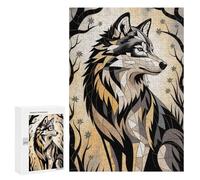 300 PCS Puzzle Per Adolescenti Gilded Mosaic - Turquoise Wolf of Celestial Majesty Puzzle Per Adolescenti Analisi E Logica Difficile E Sfida Ideale Come Regalo 300 PCS