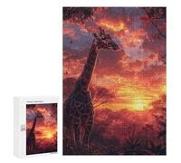 300 PCS Puzzle Per Adolescenti Giraffe Savanna Sunset Puzzle Per Adolescenti Gioco Rompicapo Migliora La Memoria Regali Di Natale Compleanno 300 PCS