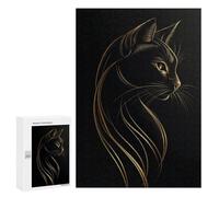 300 PCS Puzzle Per Adolescenti Golden Line Black Cat Puzzle Per Adulti, Gioco Rompicapo, Gara Di Velocità Manuale, Impegnativo Da Completare 300 PCS