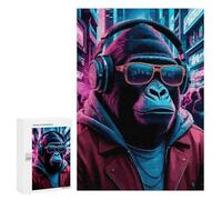 300 PCS Puzzle Per Adolescenti Gorilla Music Neon Puzzle Per Adulti, Gioco Rompicapo, Gara Di Velocità Manuale, Impegnativo Da Completare 300 PCS