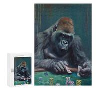 300 PCS Puzzle Per Adolescenti Gorilla Playing Poker Game Puzzle Per Adulti Gioco Pratico Corsa Di Velocità Delle Mani Divertimento Attività A Casa, 300 PCS