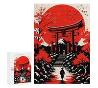 300 PCS Puzzle Per Adolescenti Japanese Landscape with Torii Gate Puzzle Per Adulti Gioco Pratico Difficile Difficile Unico Compleanno E Regali 300 PCS