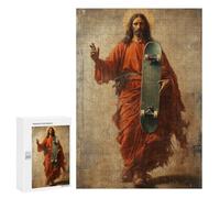 300 PCS Puzzle Per Adolescenti Jesus with Skateboard Puzzle Per Adulti Rompicapo Gioco Analisi E Logica Regali Di Natale Compleanno 300 PCS