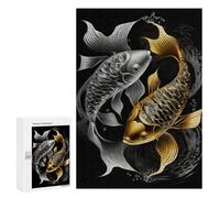 300 PCS Puzzle Per Adolescenti Koi Fish Silver Gold Puzzle Per Adolescenti Gioco Rompicapo Migliora La Memoria Regali Di Natale Compleanno 300 PCS