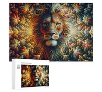 300 PCS Puzzle Per Adolescenti Lion's Majesty in Autumn Colors Puzzle Per Adolescenti Gioco Rompicapo Migliora La Memoria Regali Di Natale Compleanno 300 PCS