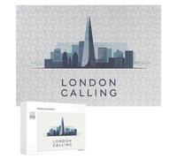 300 PCS Puzzle Per Adolescenti London Calling Skyline Illustration Puzzle Per Adulti Gioco Pratico Corsa Di Velocità Delle Mani Divertimento Attività A Casa, 300 PCS