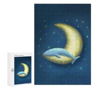 300 PCS Puzzle Per Adolescenti Lonely Whale And Moon Puzzle Per Adulti Rompicapo Gioco Analisi E Logica Regali Di Natale Compleanno 300 PCS