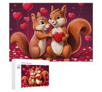 300 PCS Puzzle Per Adolescenti Love Hearts Squirrel Couple Puzzle Per Adolescenti Gioco Rompicapo Migliora La Memoria Regali Di Natale Compleanno 300 PCS