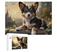 300 PCS Puzzle Per Adolescenti Magical Castle with Cute Puppy Puzzle Per Adulti Gioco Pratico Corsa Di Velocità Delle Mani Divertimento Attività A Casa, 300 PCS