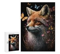 300 PCS Puzzle Per Adolescenti Magical Fox with Butterflies Puzzle Per Adulti Assemblaggio Del Modello Aiuta L'esercizio Del Cervello Giochi Stimolanti 300 PCS