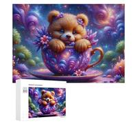 300 PCS Puzzle Per Adolescenti Magical Tea Cup Bear Fantasy Puzzle Per Adolescenti Gioco Rompicapo Migliora La Memoria Regali Di Natale Compleanno 300 PCS