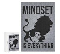300 PCS Puzzle Per Adolescenti Mindset Is Everything Lion Cat - Gym, Hustle, Success, Motivational Puzzle Per Adolescenti Migliora La Memoria Sfida Da Completare Giocattoli Educativi Per L'apprendimen