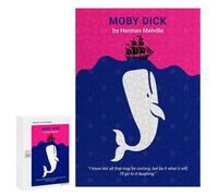 300 PCS Puzzle Per Adolescenti Moby Dick Minimalist Book Cover Puzzle Per Adolescenti Giochi Per Famiglie Analisi E Sfida Educativa Logica 300 PCS
