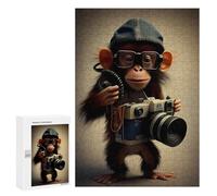 300 PCS Puzzle Per Adolescenti Monkey Photographer Puzzle Per Adolescenti Gioco Rompicapo Migliora La Memoria Regali Di Natale Compleanno 300 PCS