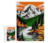 300 PCS Puzzle Per Adolescenti Mountain Landscape with River And Forest Puzzle Per Adolescenti Giochi Per Famiglie Analisi E Sfida Educativa Logica 300 PCS
