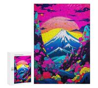 300 PCS Puzzle Per Adolescenti Neon Japanese Nature Art Puzzle Per Adulti Gioco Pratico Regalo Per Donne Aiuta L'esercizio Del Cervello 300 PCS