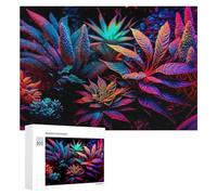 300 PCS Puzzle Per Adolescenti Neon Jungle Vibrant Plant Life Puzzle Per Adolescenti Gioco Rompicapo Migliora La Memoria Regali Di Natale Compleanno 300 PCS