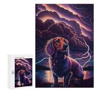 300 PCS Puzzle Per Adolescenti Neon Night Sky Dog Art Print Puzzle Per Adulti Analisi E Logica Ogni Pezzo È Unico - Giochi Rompicapo Per Famiglie 300 PCS