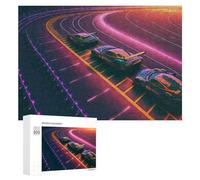 300 PCS Puzzle Per Adolescenti Neon Raceway Night Rumble Puzzle Per Adolescenti Gioco Rompicapo Migliora La Memoria Regali Di Natale Compleanno 300 PCS