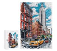 300 PCS Puzzle per Adolescenti NYC Street Scene with Empire State Building Puzzle Giochi Rilassanti Ma Divertenti E Divertenti E Divertenti Compleanno E Natale 300 PCS