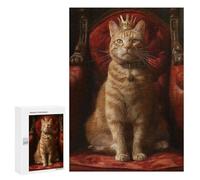 300 PCS Puzzle Per Adolescenti Orange Tabby Cat Queen Puzzle Per Adulti Gioco Pratico Corsa Di Velocità Delle Mani Divertimento Attività A Casa, 300 PCS