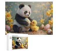 300 PCS Puzzle Per Adolescenti Panda with Easter Eggs And Duckling Puzzle Per Adulti Giocattoli Fai Da Te Sfida Difficile Regali Antistress 300 PCS